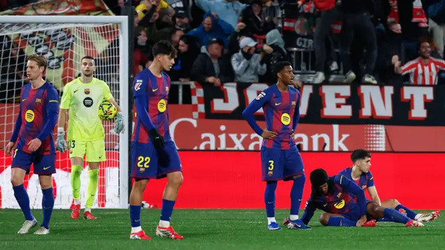 Foto: Reaksi Pemain Barcelona Setelah Dipermalukan Girona di Liga Spanyol