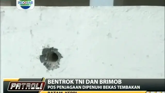 Bentrok TNI dan Brimob, Pos Penjagaan Dipenuhi Bekas Tembakan