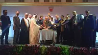 Kedutaan Besar Kerajaan Bahrain di Indonesia memperingati Hari Nasional Bahrain di Jakarta, Kamis malam (15/12/2022). (Safinatun Nikmah/Liputan6.com)