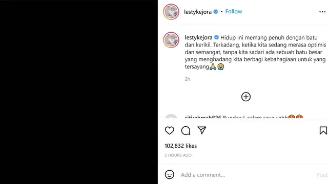 Jadi Buah Bibir Netizen, Postingan Lesti Kejora Bikin Penasaran