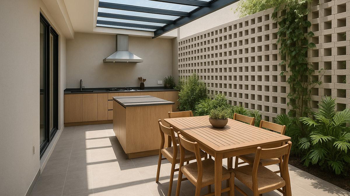 7 Desain Dapur Semi Outdoor dengan Atap Transparan, Terang Alami dan Estetik