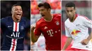 Robert Lewandowski tampil impresif bersama Bayern Munchen di kompetisi Liga Champions 2019/2020 ini. Penyerang asal Polandia ini tampil ganas saat berada di lini pertahanan tim lawan. Berikut Lewandowski dan 5 pemain ganas di semifinal Liga Champions 2019/2020. (kolase foto AFP)