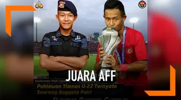 Timnas Indonesia U-22 raih juara Piala AFF U-22 setelah kandaskan tim Thailand di laga final. Salah satu pencetak gol ternyata anggota polisi. Siapa dia?