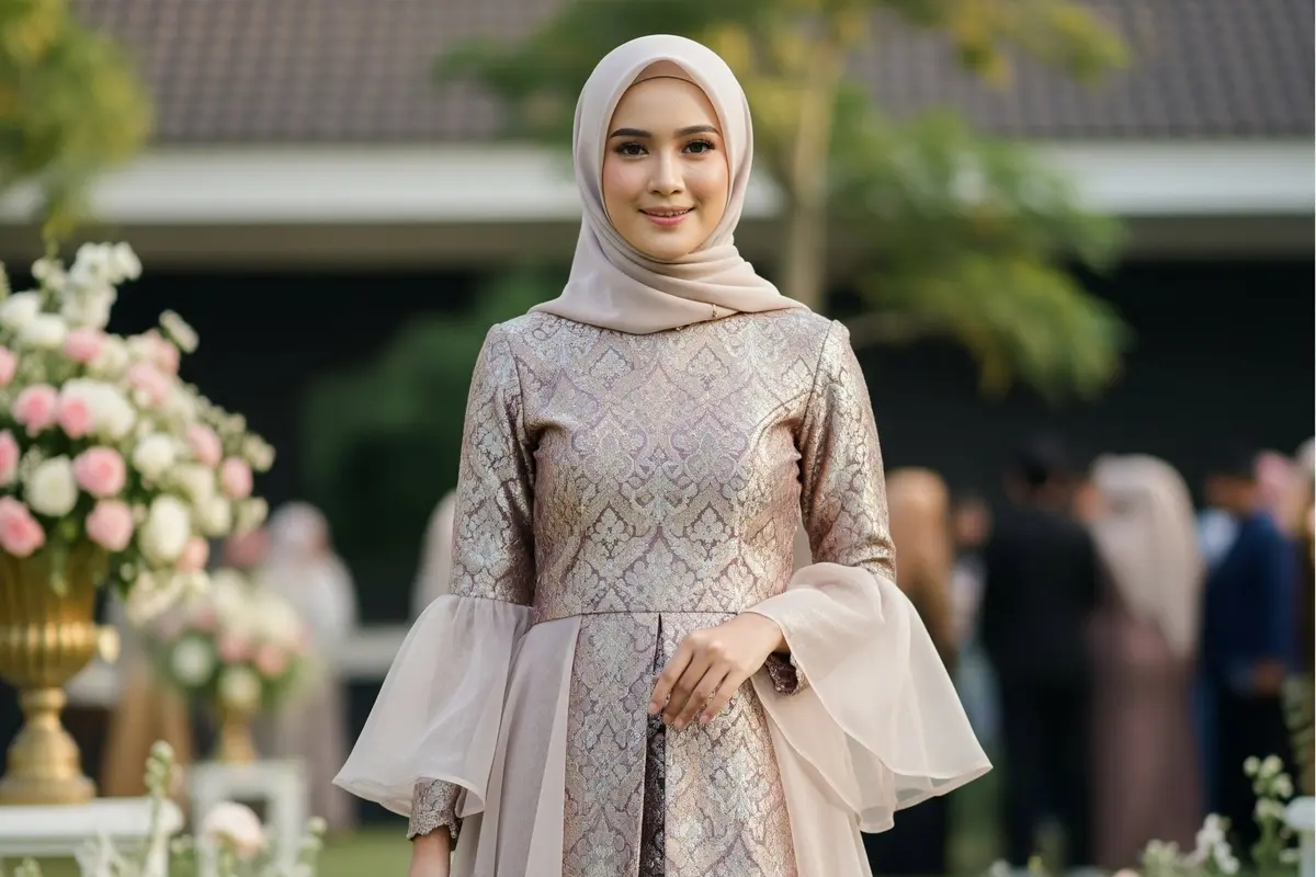 Kombinasi Brokat & Organza Berlayer