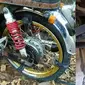 Kumpulan Potret Akal-akalan Montir Memperbaiki Sepeda Motor dengan Bahan Seadanya