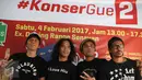 Grup musik Slank usai memberi keterangan jelang konser bertajuk 'Gue2' di Jakarta, Jumat (3/2). Dalam kampanye rakyat Ahok-Djarot, musisi papan atas Indonesia akan menggelar konser bertajuk #KonserGue2. (Liputan6.com/Immanuel Antonius)