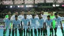 Tim futsal Indonesia yang tampil dalam ajang MNC Cup 2019 di GOR Universitas Negeri Yogyakarta (UNY), Minggu (8/9/2019). (Bola.com/Vincentius Atmaja)