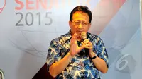 Ketua DPD RI Irman Gusman dalam acara diskusi Bincang Senator 2015 bersama Liputan6.com di Senayan City, Jakarta Pusat, Minggu (8/3/2015). (Liputan6.com/Yoppy Renato)