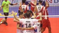 Pertandingan antara Jakarta Pertamina Energi melawan Surabaya Bhayangkara Samator di GOR Sritex Arena, Jumat (25/1/2019) malam. (Dok. Proliga)