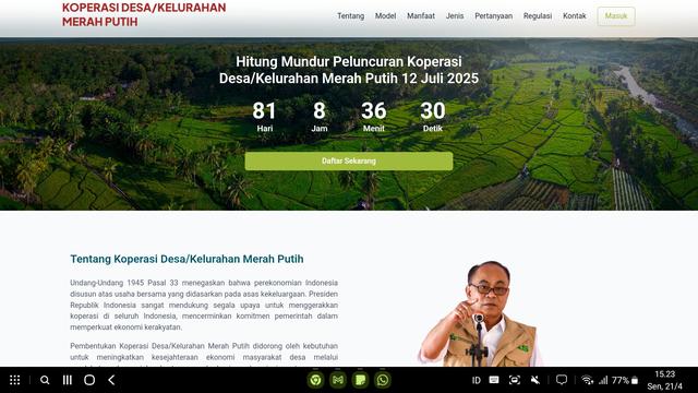 Menteri Koperasi dan UKM, Budi Arie Setiadi, secara resmi meluncurkan website Koperasi Desa Merah Putih