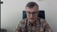 Duta Besar Ukraina untuk Indonesia, Vasyl Hamianin dalam pers briefing update perang Rusia Ukraina. (Screen Grab/Tanti Yulianingsih)