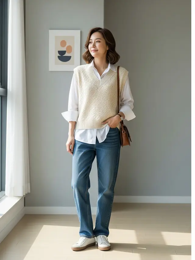 OOTD Vest Rajut ala Korea (Gemini AI)