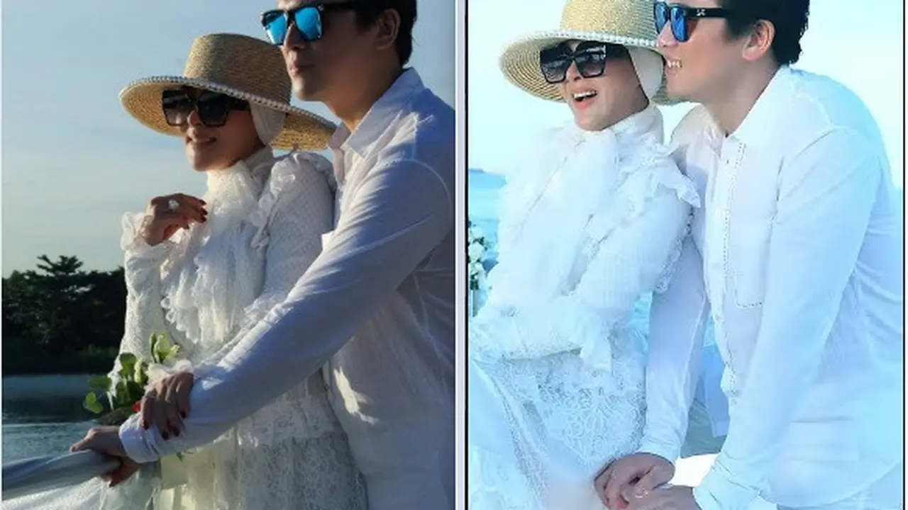Syahrini dan Reino Barack menikmati pemandangan Tokyo di atas kapal (Foto: Instagram @princessyahrini)