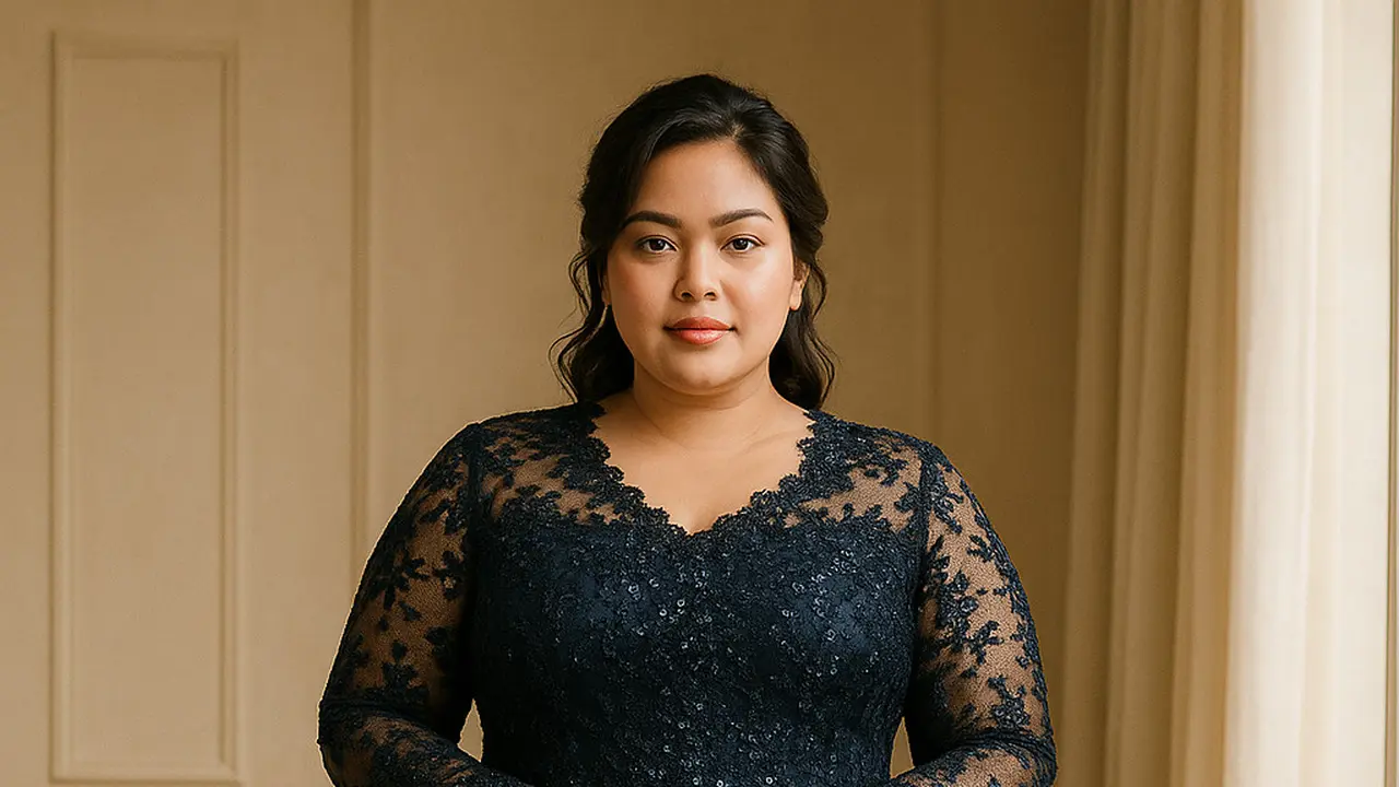 Model Kebaya Panjang Brokat untuk Orang Gemuk
