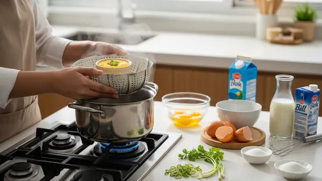 Membuat Puding Telur Kukus
