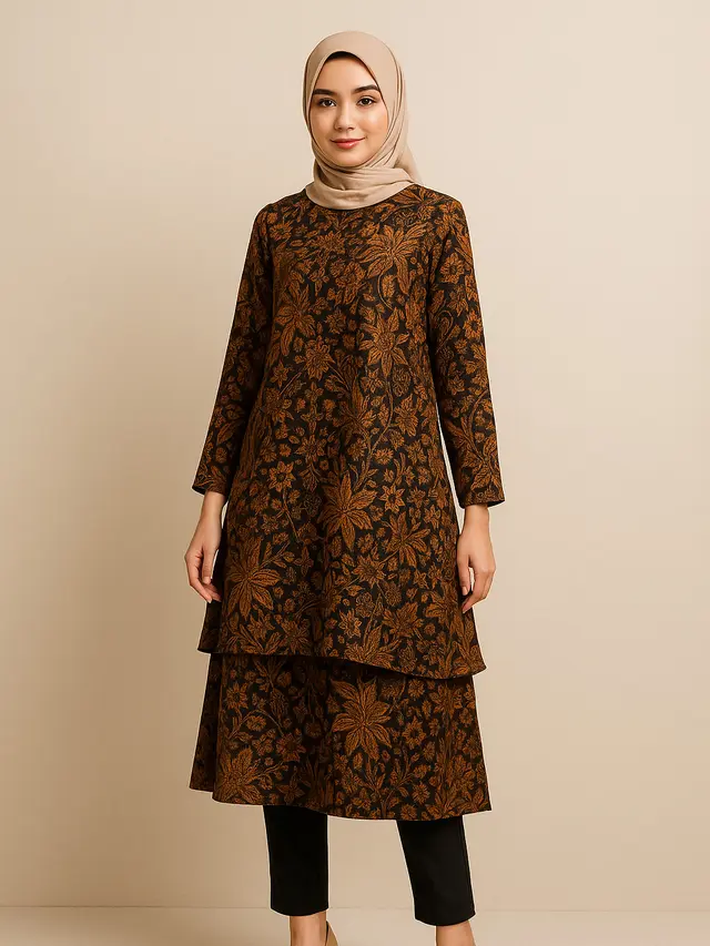 Model Tunik Batik Panjang Kekinian yang Lagi Tren