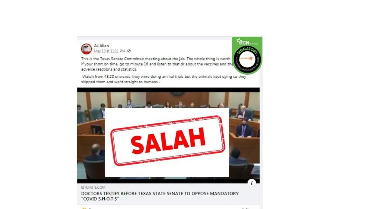 Cek Fakta vaksin covid-19 tidak diuji klinis pada hewan.
