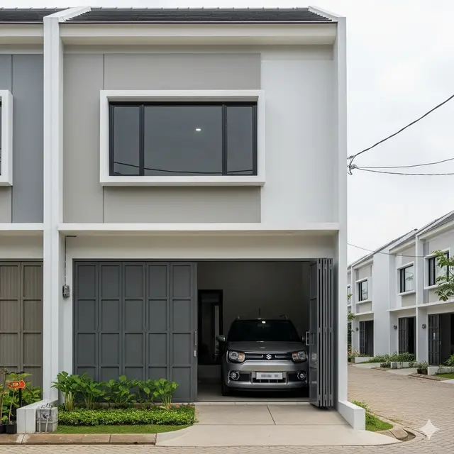 Desain Rumah Sempit Ada Garasi Mobil Kecil