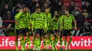 Saat ini, Arsenal berada di posisi tiga dengan 61 poin dari 27 laga atau hanya terpaut dua poin dari Liverpool di peringkat satu. (AP Photo/Rui Vieira)
