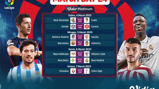 Jadwal Live Streaming Liga Spanyol 2022/2023 Matchday 24 di Vidio