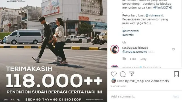 Unggahan Angga Dwimas Sasongko. (Foto: Instagram @anggasasongko)