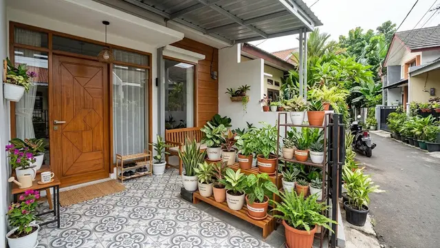 Desain Teras Minimalis Plus Taman Mini untuk Rumah Kecil