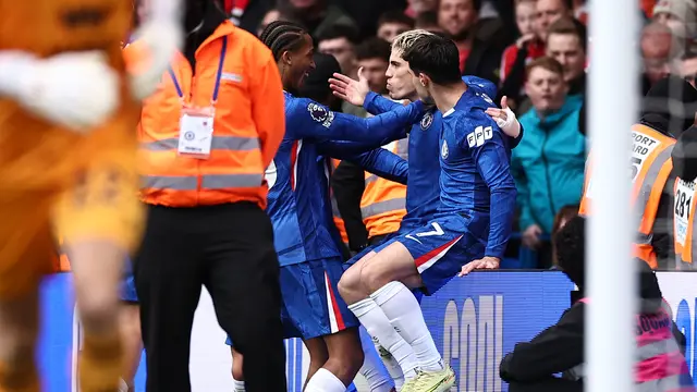 Selebrasi Alejandro Garnacho saat Chelsea melawan Sunderland di ajang Liga Inggris