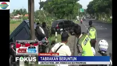 Kondisi kedua kendaraan rusak parah tetapi para penumpangnya selamat.