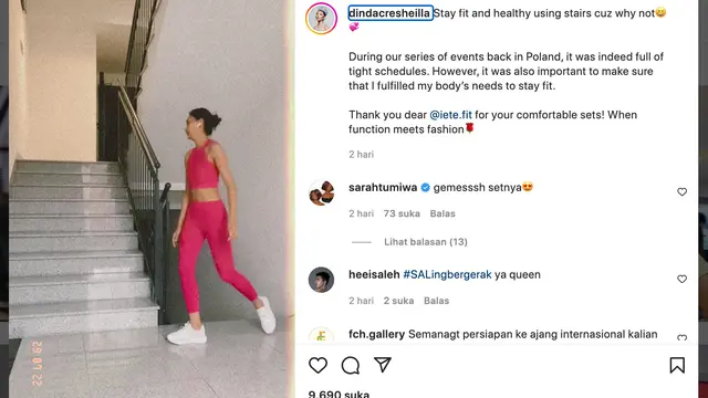 Unggahan Adinda Cresheilla. (Foto: Dok. Instagram @dindacresheilla)