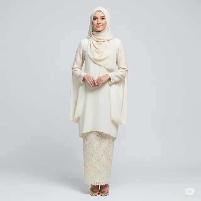 7 Model Gamis Brokat Lengan Belah Terpopuler untuk Tampil Anggun dan Modern