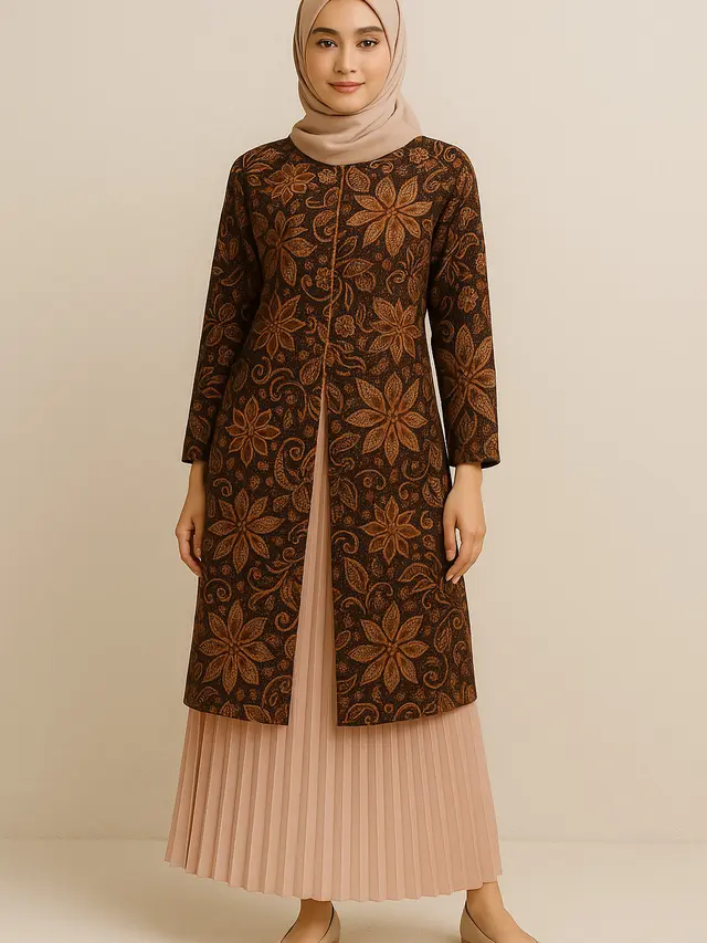 rekomendasi padu padan bawahan untuk tunik batik belah panjang