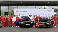 Audi tak hanya melakukan pelatihan mengemudi dengan sebuah sportcar, tetapi juga melakukan bagi bagi mobil kepada pemain Bayern Munchen.