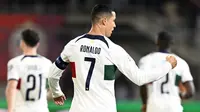 Striker Portugal Cristiano Ronaldo pada pertandingan kualifikasi Euro 2024 melawan Liechtenstein pada hari Jumat (17/11/2023) dini hari WIB. (SEBASTIEN BOZON / AFP)