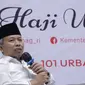 Sekretaris Jenderal Kemenag Nizar Ali saat membuka kegiatan Edukasi Media Center Haji (MCH) 2023, di Kebon Sirih, Jakarta Pusat, Senin malam (8/5/2023). (Foto: Liputan6.com/Nafiysul Qodar).