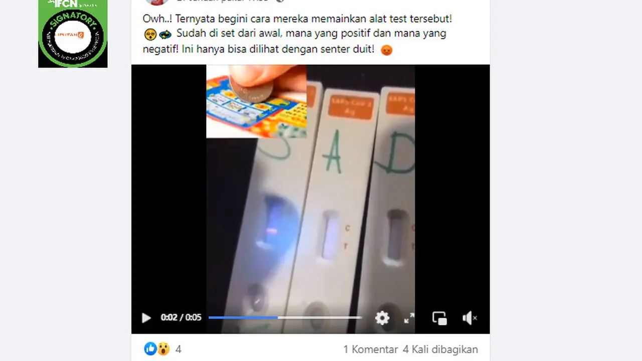 Cek Fakta Liputan6.com mendapati klaim video hasil alat tes Covid-19 bisa diketahui dengan sinar ultraviolet