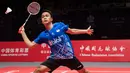 Anthony Ginting mengawali BWF World Tour 2019 dengan kekalahan 11-21, 21-15 dan 25-23 dari tunggal putra Taiwan, Chou Tien Chen (AFP/Stringer)