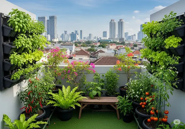 Rooftop Garden Mini/Rooftop Rumah Sederhana Ukuran 4x4 (Sumber: gemini.com)