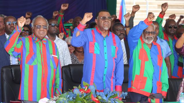 Swapo partai yang dimpimpin oleh Hage Geingob sejak 2017.