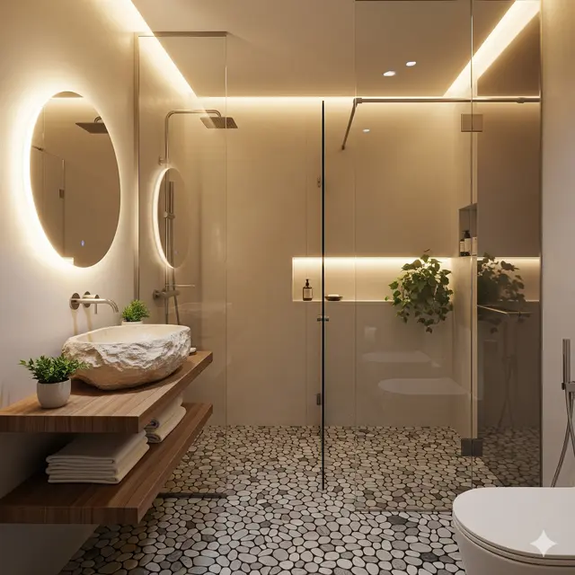Inspirasi Rumah dengan Kamar Mandi Kecil tapi Elegan. Gemini
