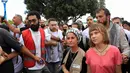 Diketahui, pada pekan lalu, sebanyak 20 kapal yang membawa sekitar 300 aktivis dari puluhan negara, termasuk aktivis iklim Swedia Greta Thunberg telah berangkat dari Barcelona, Spanyol menuju Gaza. (AP Photo/Anis Mili)