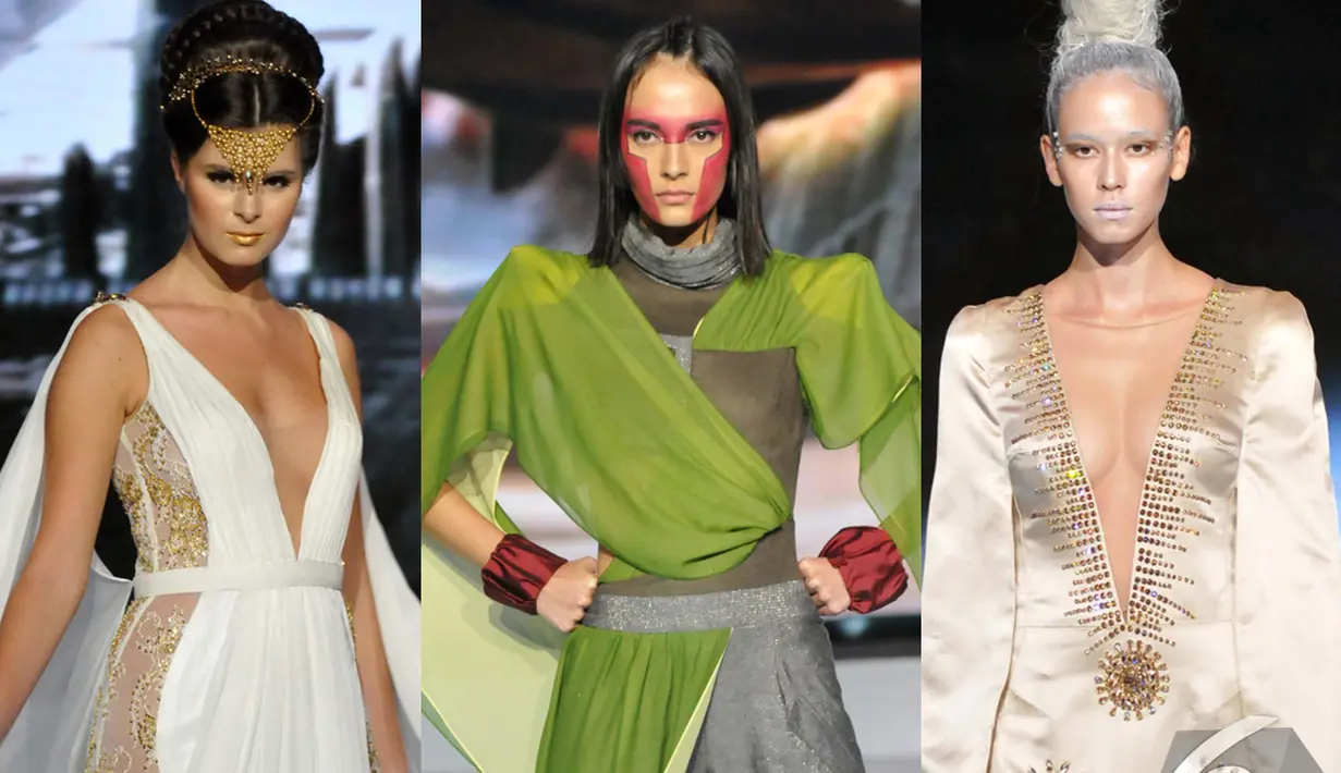 Star Wars menjadi tema di I Fashion Festival 2014 yang berlangsung di Jakarta, Senin (15/12/2014). (Liputan6.com/Panji Diksana)