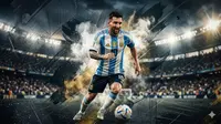 Ilustrasi Lionel Messi, Timnas Argentina. (Foto by Gemini AI)