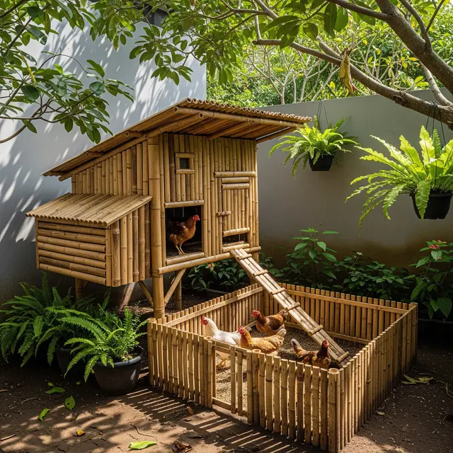 9 Desain Kandang Ayam Petelur dari Bambu Bekas, Sederhana tapi Fungsional