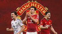 Ilustrasi Harry Maguire di Manchester United. (Bola.com/AFP/Gemini)