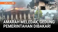 Gelombang protes di Nepal semakin membara. Ribuan demonstran membakar gedung-gedung pemerintah termasuk kompleks Singha Darbar, pusat pemerintahan Nepal, Selasa (9/9). Rumah sejumlah pejabat juga diserang dan dibakar, sementara helikopter militer dik...