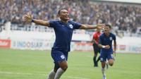 Wawan Febriyanto merayakan gol yang dicetaknya ke gawang Bhayangkara FC dalam laga perempat final Piala Presiden 2022 di Stadion Jatidiri, Semarang, Jawa Tengah pada Minggu (3/7/2022). (Dok. PSIS Semarang)