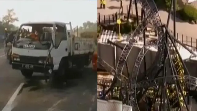 Truk Muatan Bahan Kimia Terguling hingga Jendela Dunia