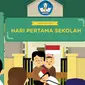 Ilustrasi hari pertama sekolah. (twitter @aniesbaswedan)