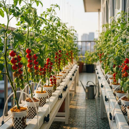 Ide Kebun Hidroponik di Teras Sempit tapi Hasil Panen Bisa Buat Jualan Harian (AI)