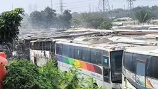 Berapa Kerugian 50 Bus Sinar Jaya Terbakar?